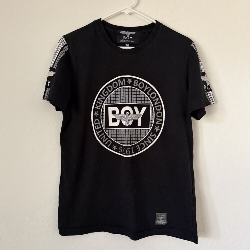 BOY London Men’s Black Graphic T Shirt Size M Eagle Logo Streetwear